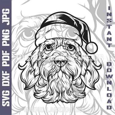 Santa Dog Laser and Cricut SVG Vector Files
